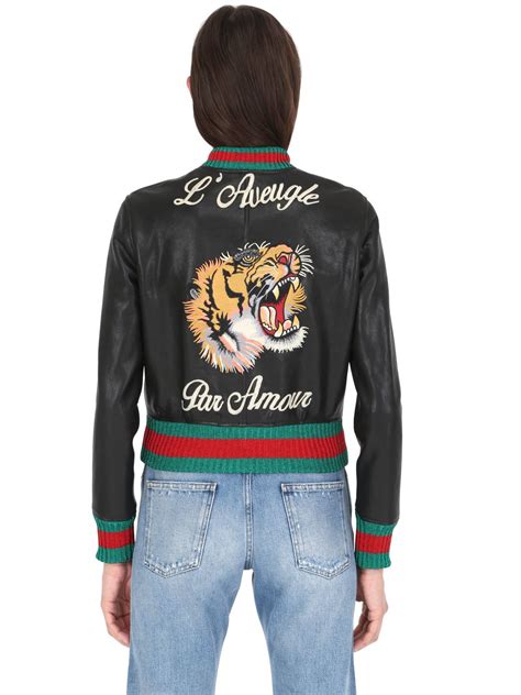 womens gucci bomber jacket|gucci tiger bomber jacket.